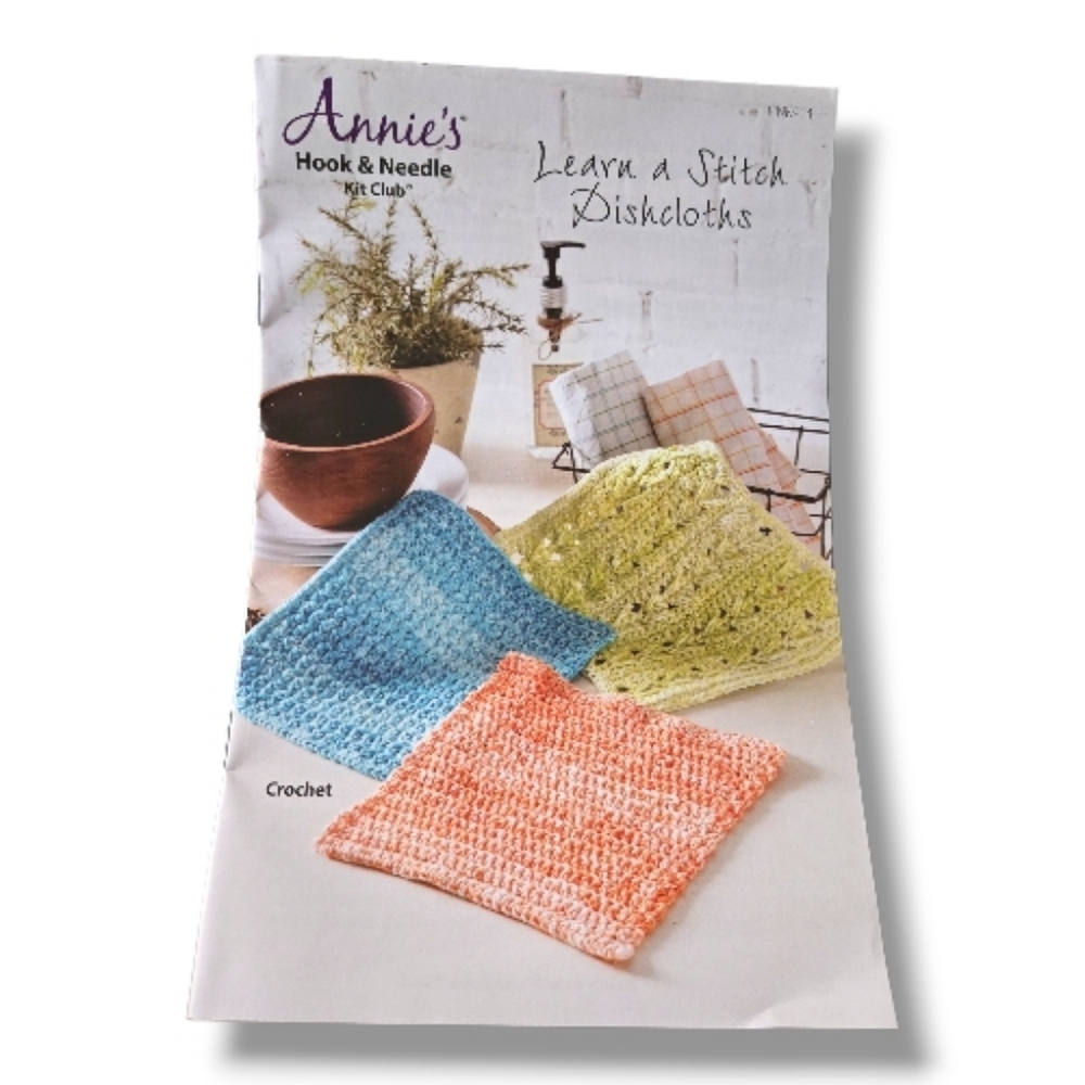 Annie’s Hook & Needle Kit Club - LEARN A STITCH DISHCLOTHS - Crochet HNK914